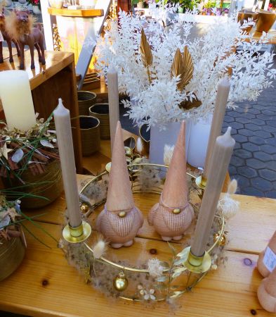 Adventskranz, Metallgestell, 4 Stabkerzen